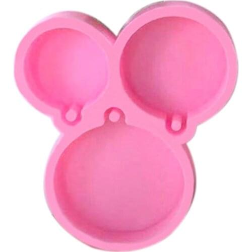 Cat Head Keychains DIY Epoxy Craft Necklace Keychain Jewelry Silicone Mold AXYD