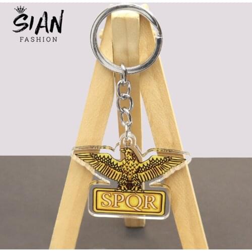 SPQR Senate and People of Rome Symbol Power Authority Leader Acrylic Keychain Two-Sided Keyring Unisex Jewelry Accessories Gifts