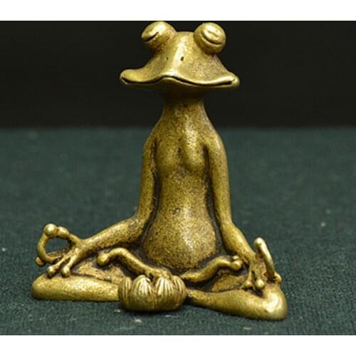 Bronze statue meditation copper seat FROG ORNAMENT solid brass frog fragrance