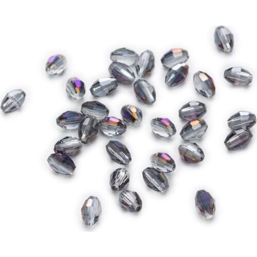 50 Piece Translucent Purple Olive Cut Faceted Crystal Glass Spacer Beads Jewelry Making 6-11mm