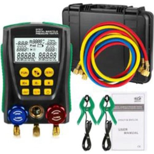 DY517A Pressure Gauge Refrigeration Digital Vacuum Pressure Manifold Tester Meter HVAC Temperature Tester Valve Tool Kit