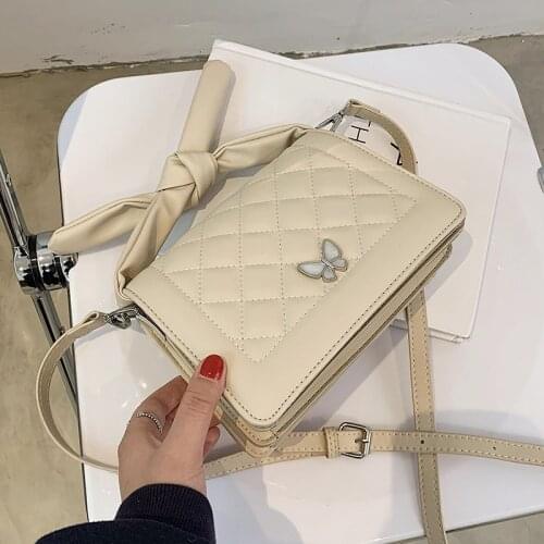 Design French Messenger Bag High-end 2021 New Fashion Rhombus Handbag Hot-selling Shoulder Bag Square Bag Width: 20.5cm