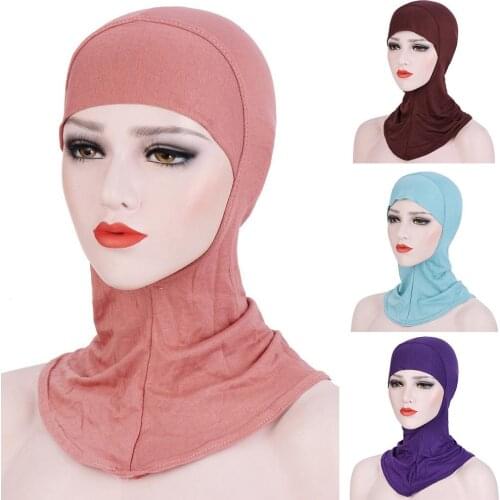 Elastic Turban Hats for Women Hijabs Cap Mercerized Interior Muslim Turban Hat Turban Bonnet Cover Scarf Female Turbantes Caps