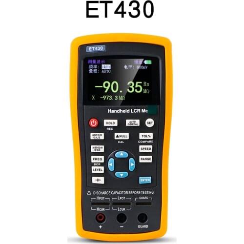 ET430 Handheld Multifunction Digital Resistance Inductance Capacitance Meter Tester 100KHz LCR Digital Bridge Meter