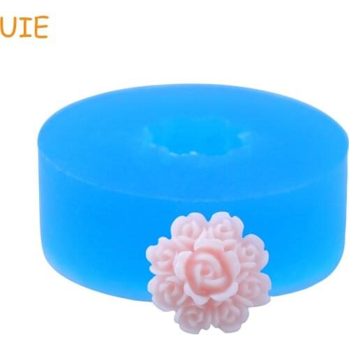 HYL314U 11.5mm Mini Rose Flower Silicone Mold Cupcake Topper, Fondant, Cake Decoration, Candy, Cabochon, Icing, Gum Paste, Fudge