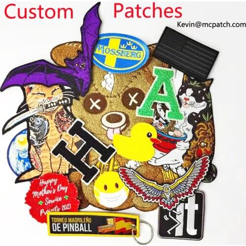 Personalized Custom Brand Embroidery Patch Team Club Logo Iron On Hook And Loop Patches For Clothing