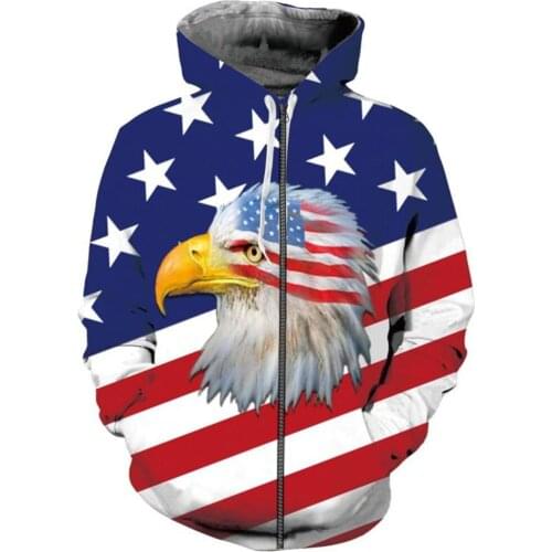 Tessffel Animal American Eagle Flag Camo Hunter Hunting Tracksuit Pullover New Fashion Casual Unisex 3DPrint Zipper/Jacket s-1