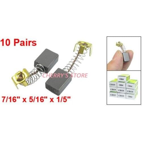 10 Pair 11.3mm x 8mm x 5mm Power Tool Motor Carbon Brushes CB64 for Makita