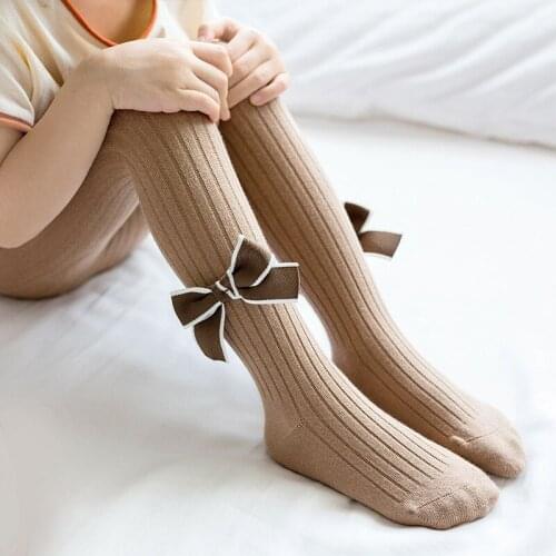 Girls Tights Princess Bowknet Baby Girls One-Piece Pantyhose Baby Spring and Autumn New Style Trousers Lace Stocking