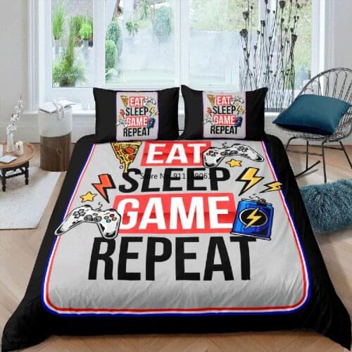Gamepad Bedding Set Queen Size Duvet Cover Creative Black Bed Cover Comforter Bed Cover Set Bedclothes 2/3pcs Boy Bedroom Decor