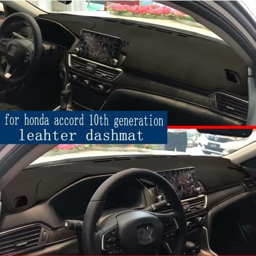 For Honda Accord 10th generation 2018 2019 Leather Dashmat Dashboard Cover Dash Mat SunShade Carpet Custom Car Styling LHD+RHD
