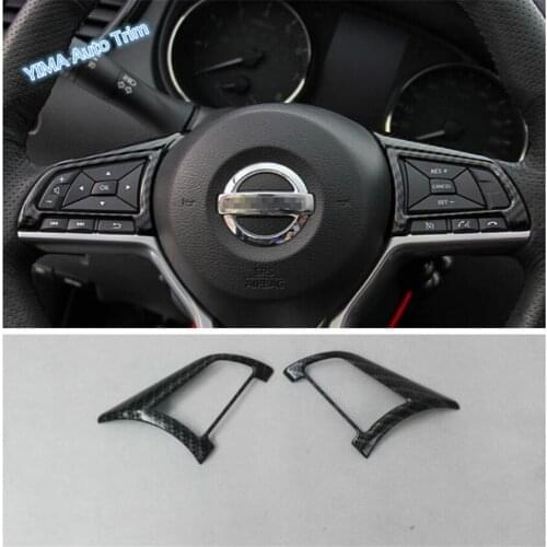 Lapetus Auto Styling Steering Wheel Button Frame Cover Trim 2 Pcs Fit For Nissan Teana / Altima 2019 2020 / Carbon Fiber ABS