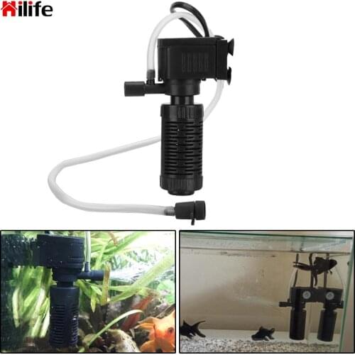 Mini Fish Tank Filter for Aquarium Fish Tank 3 in 1 Filter Water Purifier Oxygenation Submersible Filtration