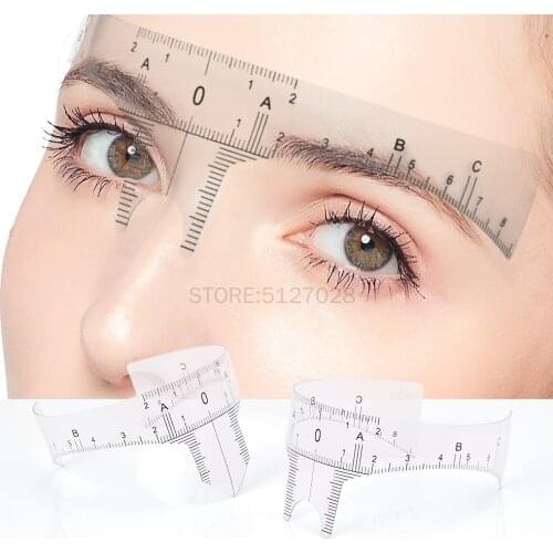 10pcs Reusable Semi Permanent Eyebrow Nose Rulers Tool Measures Microblading Permanent Make Up Eyebrow Tattoo Position Ruler