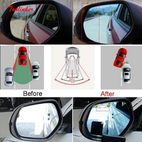 Tonlinker Exterior Paste-type Anti-glar Rearview Blue Mirror Stickers for HONDA VEZEL HRV 2014-19 Car Styling 1-3 PCS Covers