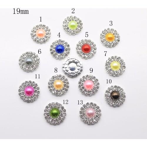 New Hot 10Pcs 19mm Round Diy jewelry Accessories pearl rhinestones pedestal embellishments caps Decoration For Making Silver