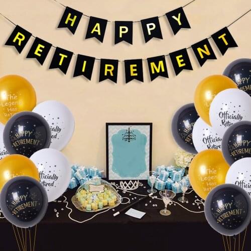 Retire Party Decoration Banner Retirement Balloon Happy Retirement Decoration Supplies Retired Worker Parent Retire Party Decor