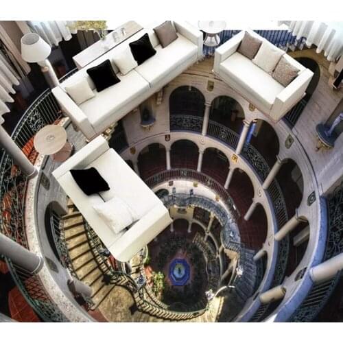 Floor wallpaper 3D rotating staircase Floor Picture