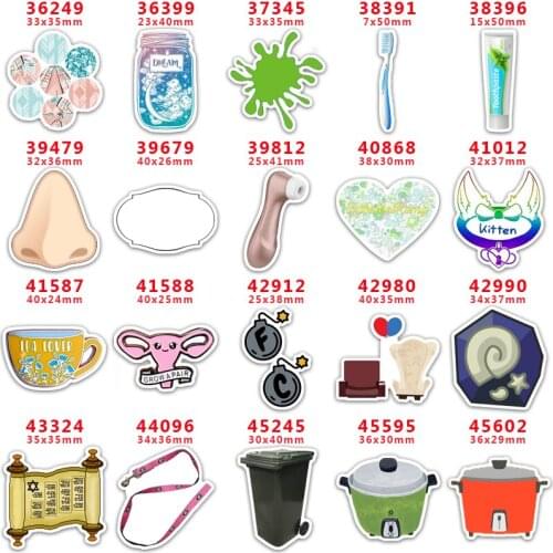 DIY Craft Supplies Sewing Accessories Cartoon Printed Planar Resins Mold 30 Pieces. PR-36249