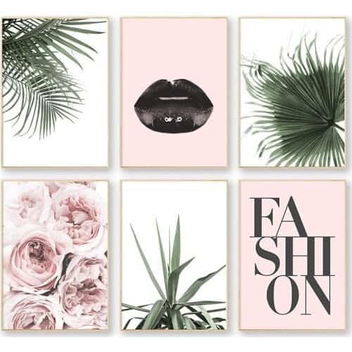 Botanical Poster Flower Canvas Painting Rose Life Wall Art Print Palm Leaf Modern Picture For Living Room On The Wall Home Decor