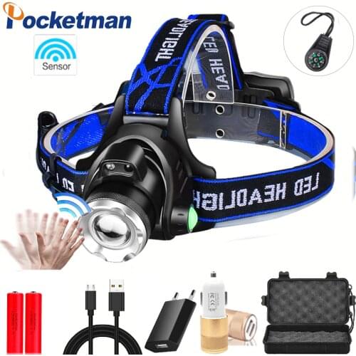 Most Powerful LED headlight fishing headlamp T6/L2/V6 3 modes Zoomable lamp Waterproof Head Torch flashlight Head lamp 18650