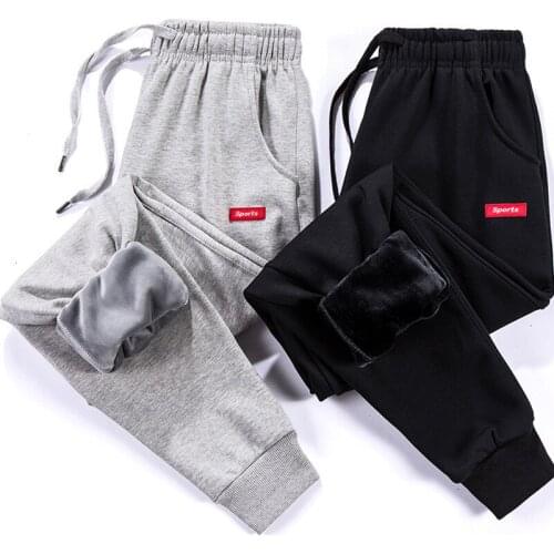 Mens 2020 Thick Fleece Jogger Pants Mens Cotton Trousers Male Winter Warm Velvet Sweatpants Autumn Tracksuit Joggers M-3XL 4XL