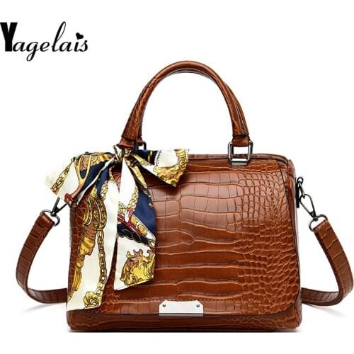 Alligator Luxury Handbags Women Bags Designer Tote Shoulder Bags Ladies Crocodile Vintage Scarves Crossbody Bags For Women