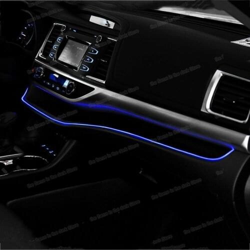 Lsrtw2017 blue color led car dashboard atmosphere light for toyota highlander 2013 2014 2015 2016 2017 2018 2019 accessories