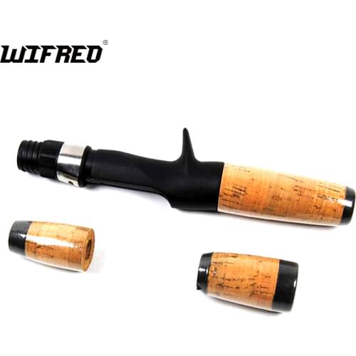 Wifreo 1Set Soft Cork Split Grip Rod Handle Baitcast Fishing Rod Building and Repair DIY Tackle with Plastic Reel Seat Rear Grip