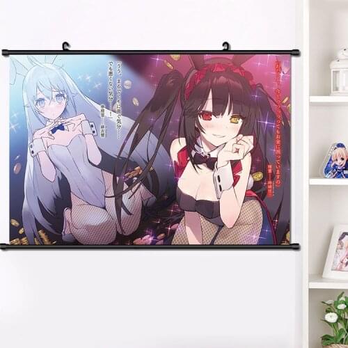 Japanese Anime Date A Bullet Empty Tokisaki Kurumi Wall Scroll Poster Fashion Home Decor Art Collection 40*60cm DIY Gift