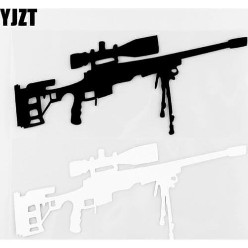 YJZT 6.9×16.2CM Weapon Enthusiast Car Sticker Sniper Rifle Vinyl Car Exterior Decorative Pattern Black / Silver 20C-0203