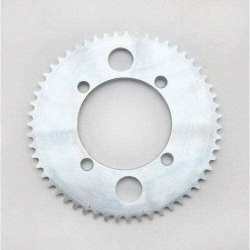 55T Silver Steel Rear Driven Sprocket Chain Drive Plate & Clutch Bearing Freewheel for 25H Chains Electric Scooter Accessories