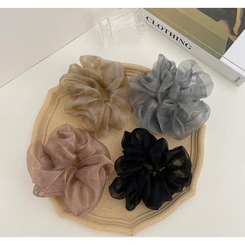 2021 Women Silk Scrunchie Elastic Handmade Multicolor Hair Band Ponytail Holder Headband Hair Accessories