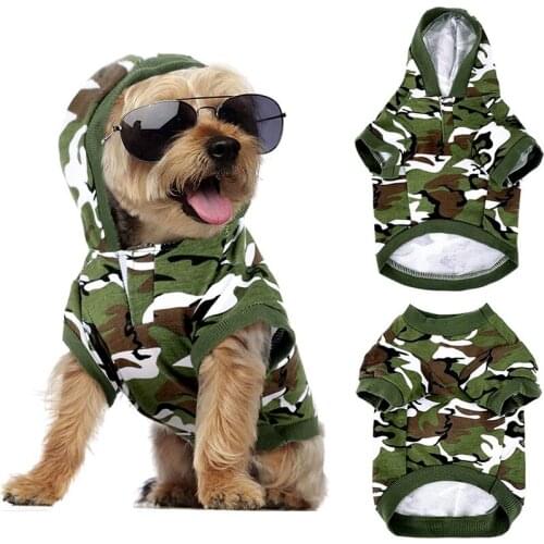 Pet Dog Camouflage Hoodie Cute Warm Pet Sweatshirt T-shirt Spring and Autumn Clothing Soft and Comfortable Dog Clothes Supplies