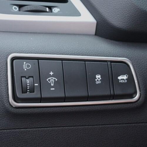 1pcs Auto Headlight Fog Light Button Panel Frame Trim Covers Car Styling Stickers For Hyundai Tucson 2015 2016 2017 Accessories