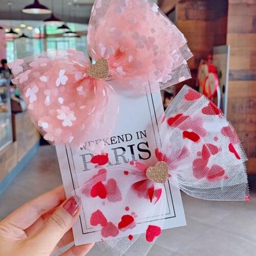 1PCS New Love Big Bowknot Girls Hair Clips Kids Hairpins Classic Cartoon Hair Barrettes Children Hair Accessories