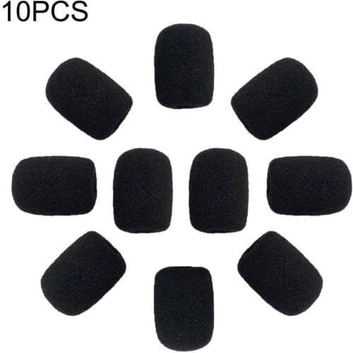 10 Pcs Black Mic Protector Replacement Headset Foam Covers Windscreen Windshield Sponge Covers Microphone Cover for Meeting Mic