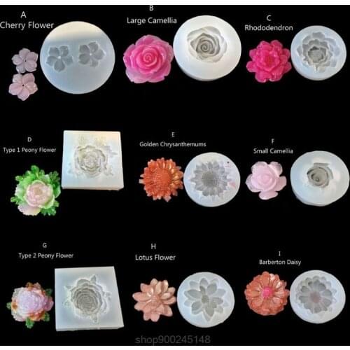 10 Styles 3D Flower Silicone Mold Resin Camellia Peony Daisy Lotus Flower Pendant Jewlery Making Tools Molds O31 20 Dropshipping