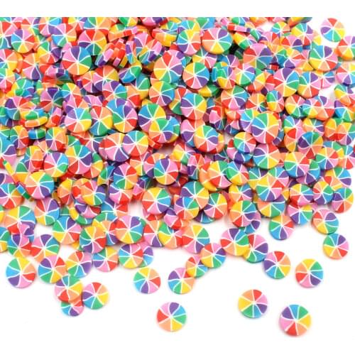 100g/lot Colorful Candy Slices Polymer Clay Sweet Sugar Soft Pottery for Toys Decoration DIY Crafts Filler Accessories