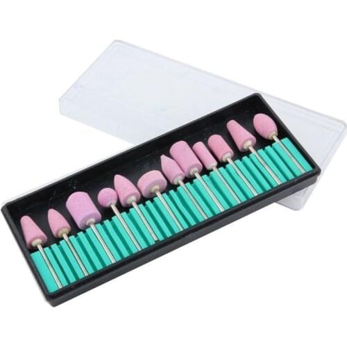 12Pcs Quartz Nail Drill Bits Electric Polisher Milling Cutter For Manicure Pedicure Polishing Mill Cutter Nail Drill Bits TPEW