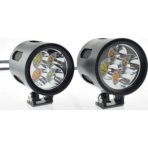 12V 35W Headlights LED Two-colors spotlights moto fog light motorcycle work head lamp Off Road Vehicle auxiliary driving lights