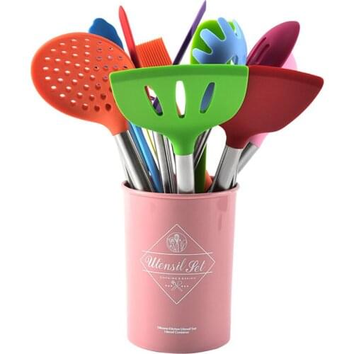 15Pcs/Set Heat Resistant Kitchen Non-Stick Pan Cooking Utensils Silicone Kitchenware Cooking Utensils Spatula Set