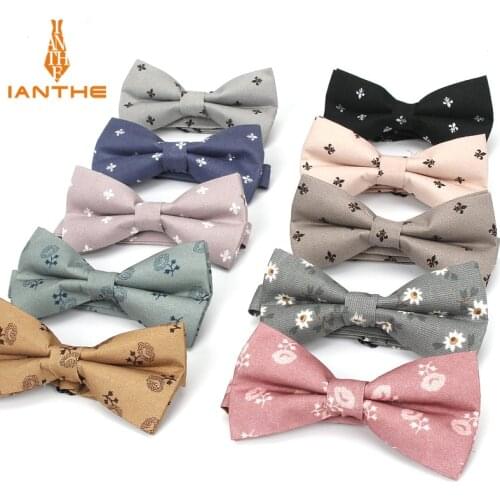 2018 Fashion Floral Bow Ties Flower Printed Bowtie Neckties For Men Wedding Party Business Suits Butterfly Cravat Brand New