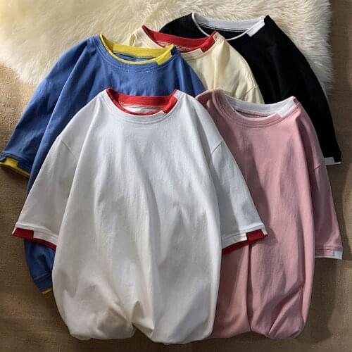 2021 Spring new Short sleeve t shirt men solid color 100% cotton o-neck tops plus size high quality t-shirt футболка оверсайз