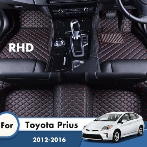 RHD Car Floor Mats Rugs For Toyota Prius 2016 2015 2014 2013 2012 Custom Auto Foot Pads Automobile Carpets Interior Decor Cover