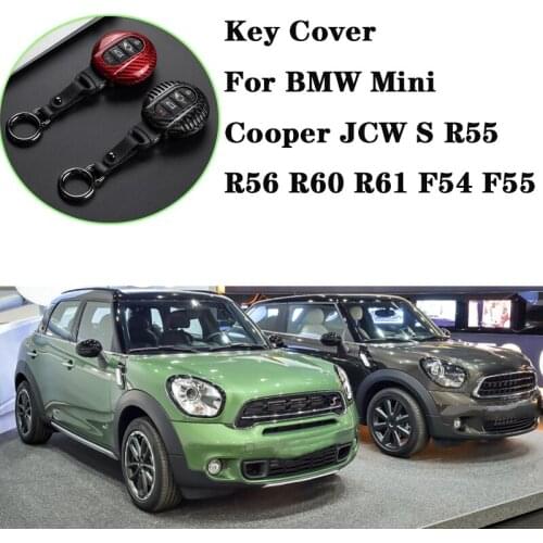 Real Carbon Fiber Car Key Case Cover Remote Key Shell For BMW Mini Cooper JCW S R55 R56 R60 R61 F54 F55