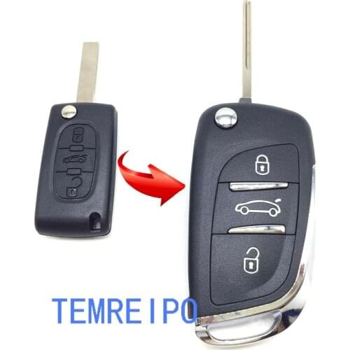 Flip Key Shell refit for Citroen Xrasa Picasso C2 C3 C4 C5 C6 C8 Case Refit 3 Button uncut blade auto parts