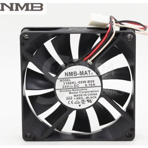 For NMB 3106KL-05W-B59 8015 8CM 24V 0.16A three-wire inverter cooling fan