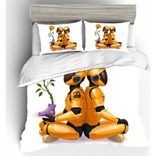 Edredon Anime Robot Bedding Sets Duvet Cover Home Textile Single Queen King Size Bedding Set Pillowcases Bed Linen