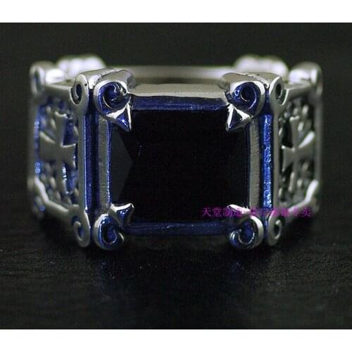 * Thailand import, restore ancient ways do old black square man Thai silver ring 925 sterling silver